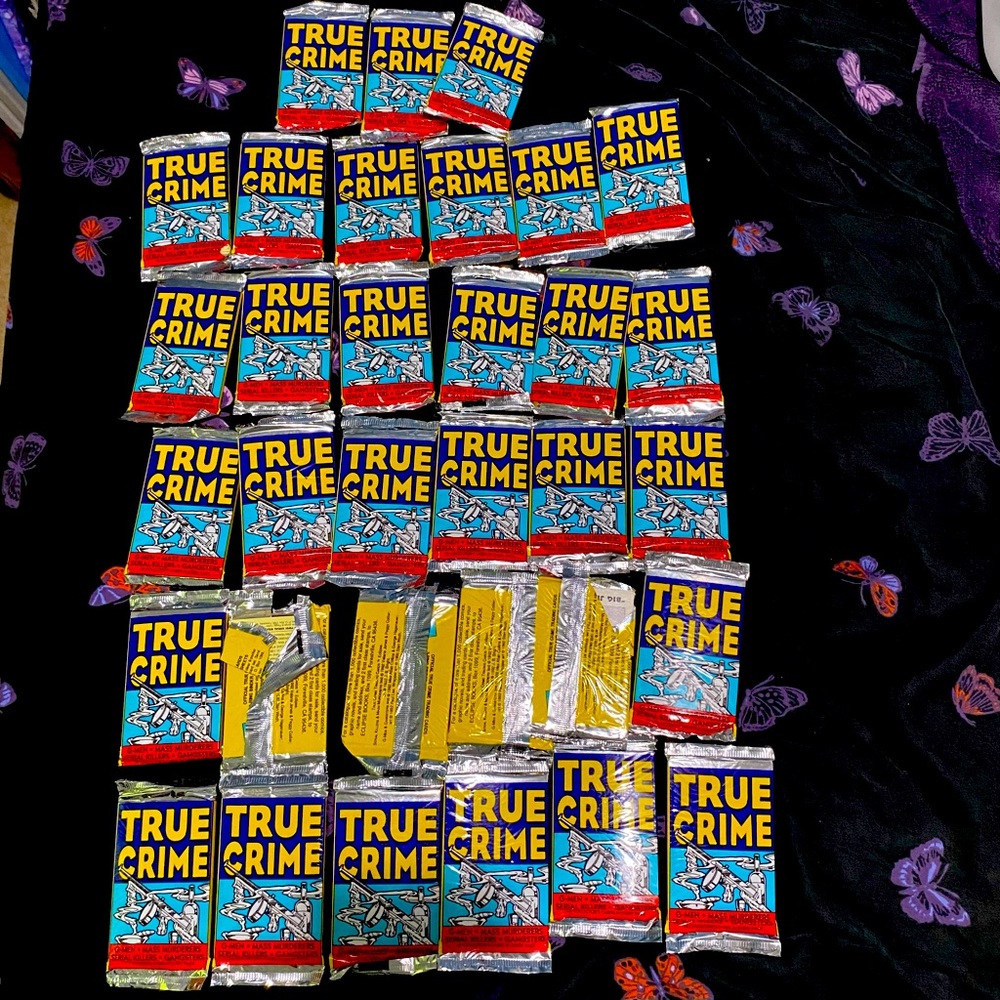 SOLD True Crime Vintage Collectors cards. Eclipse 1992 Yellow and Red Packs.
